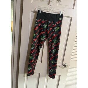 Justice Girls Grinch Printed Leggings Size XL Sleigh All Day Christmas